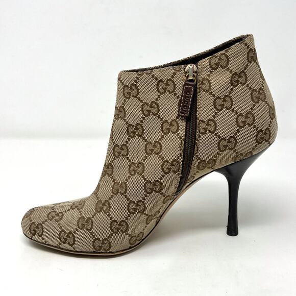 Gucci Vintage Monogram GG Canvas Booties with Stiletto Heel – Size 7B - Picture 4 of 11